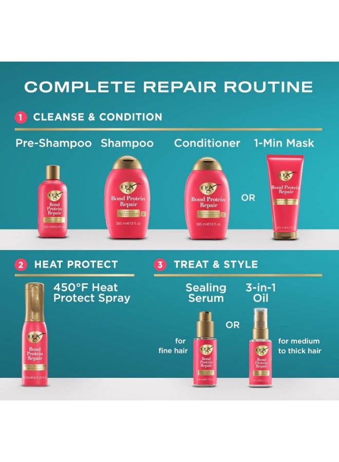 أو جي إكس بيوتي خاخ OGX Repair & Protect Bond Protein Repair 450°F Heat Protect Spray، بخاخ حماية حرارية لإصلاح الأضرار المستهدفة والحماية من أضرار الحرارة، 6.5 أونصة سائلة - Image 5
